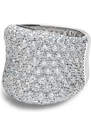 Leo Pizzo Anillo en oro blanco de 18kt con diamantes en pavé