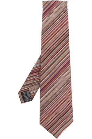 Paul Smith Corbata de seda con rayas diagonales estampadas