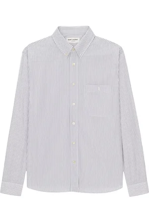 Saint Laurent Camisa manga larga con rayas estampadas