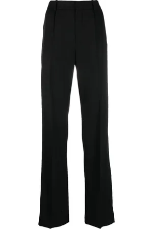 Saint Laurent Pantalones rectos con tiro alto