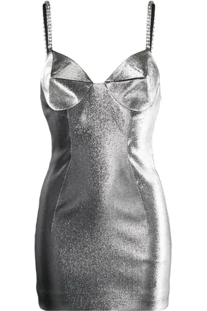 AREA Vestido corto metalizado con motivo de piramide