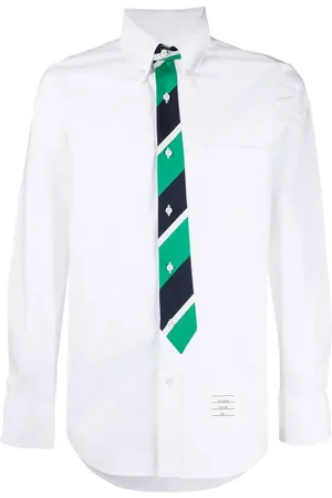 Thom Browne Camisa oxford con motivo trompe l