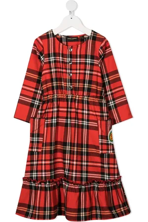 Mini Rodini Vestido de franela a cuadros