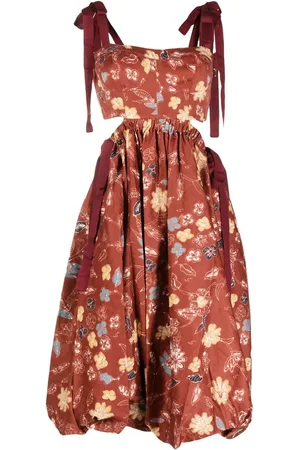 ULLA JOHNSON Vestido mid Gabrielle con estampado floral