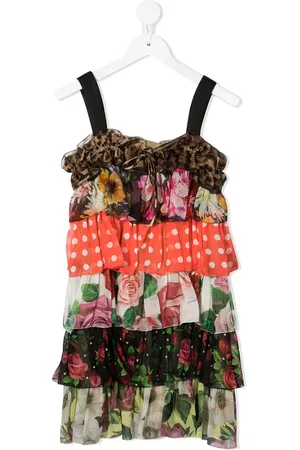 Dolce & Gabbana Vestido con volantes y varios estampados