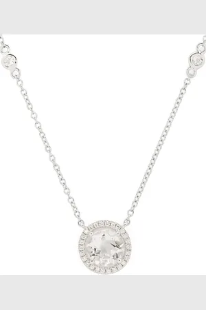 Kiki Mcdonough Collar Grace en oro blanco de 18kt con diamante y topacio