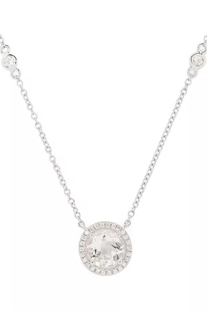 Kiki Mcdonough Collar Grace en oro blanco de 18kt con diamante y topacio