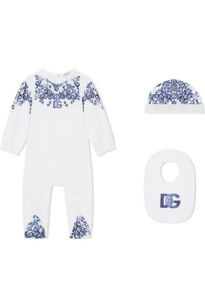 Dolce & Gabbana Conjunto de mameluco con estampado de mayólica