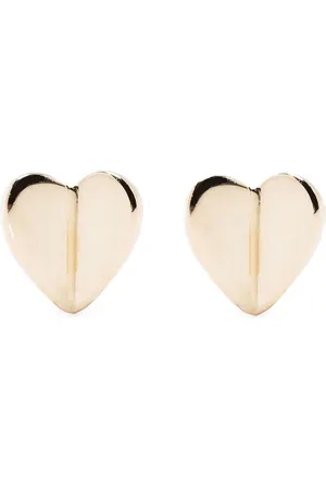 Dinny Hall Aretes Folded Hearts en oro amarillo de 10kt