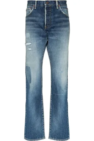 VISVIM Jeans rectos Social Sculpture con efecto envejecido