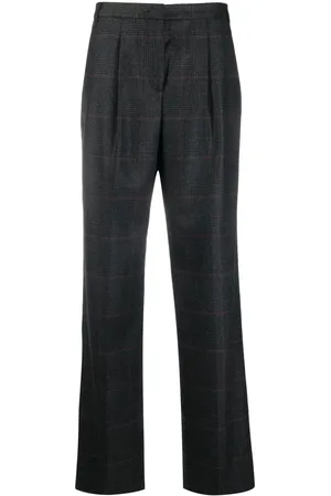 Aspesi Pantalones anchos con cuadros estampados