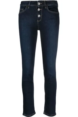 Liu Jo Skinny jeans capri con botones de cristal