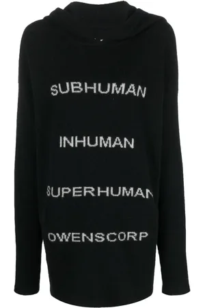 Rick Owens Hoodie tejido en intarsia