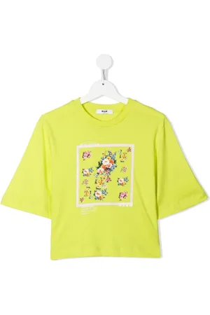 Msgm Playera corta con estampado floral