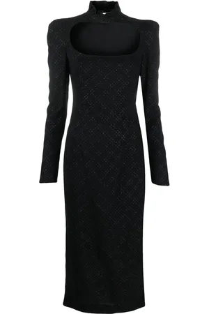 Serafini Vestido midi con motivo de rombos