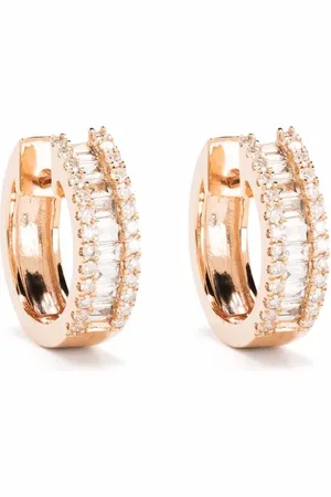 DJULA Aretes Huggies en oro rosa de 18kt con diamante