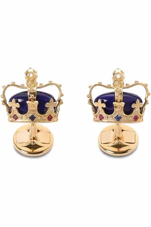 Dolce & Gabbana Mancuernillas con motivo de corona y detalle de gemas