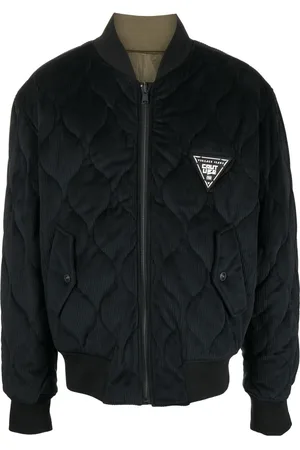 VERSACE Chamarra bomber capitonada con parche del logo