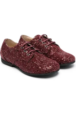 GALLUCCI Flats con glitter y agujetas