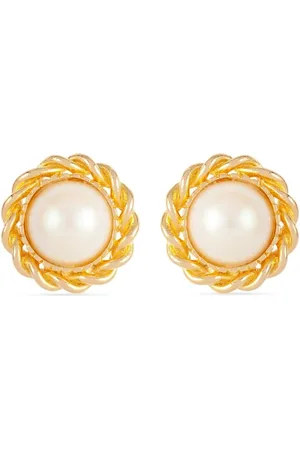 Susan Caplan Aretes de clip con perla artificial 1990