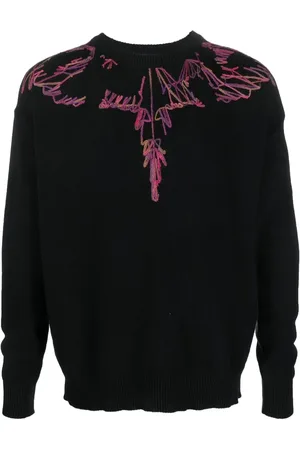 MARCELO BURLON Suéter tejido Wings en intarsia con cuello redondo