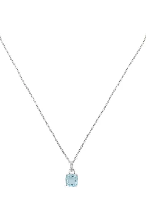 Kiki Mcdonough Mujer Collares - Collar en oro blanco de 18kt con dije de topacio