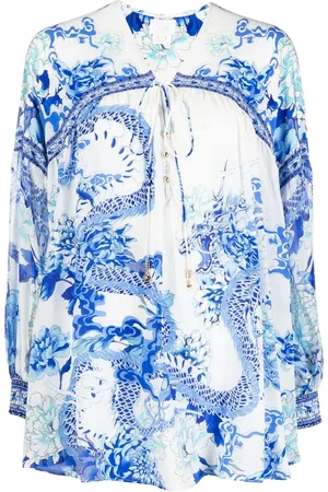 Camilla Blusa de seda con estampado floral
