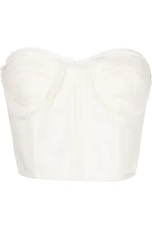 GOEN.J Top estilo bustier de tweed