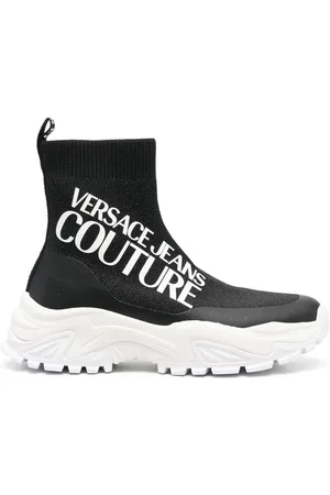 VERSACE Tenis estilo calcetín con logo