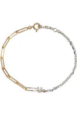 YVONNE LÉON Pulsera de cadena en oro amarillo y blanco de 18kt con diamantes