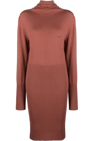 Vivienne Westwood Vestido estilo suéter con cuello vuelto y motivo Orb