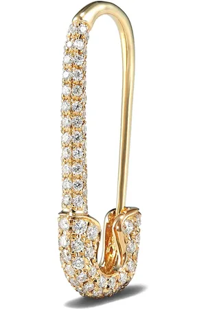 Anita Arete con diseño de imperdible en oro amarillo de 18kt