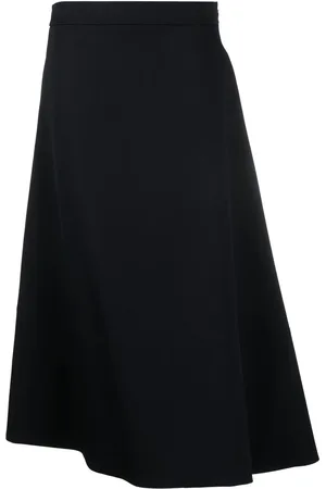 Jil Sander Falda midi con dobladillo asimétrico