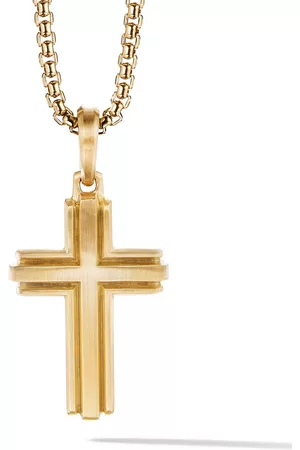 David Yurman Dije Deco Cross en oro amarillo de 18kt de 34mm