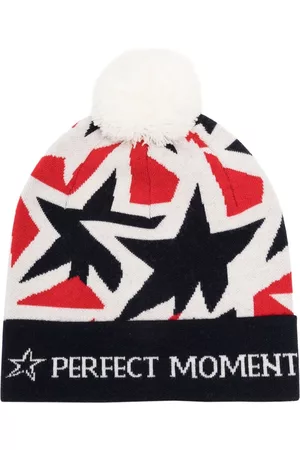 Perfect Moment Gorro tejido con logo y motivo de estrellas en intarsia