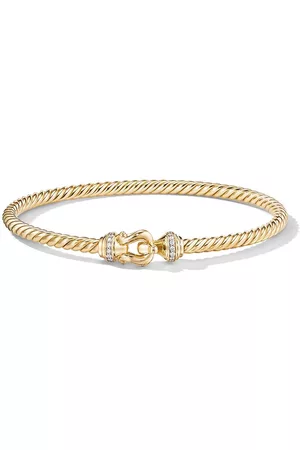 David Yurman Pulsera Buckle Cablespira en oro amarillo de 18kt con diamantes de 3.5mm