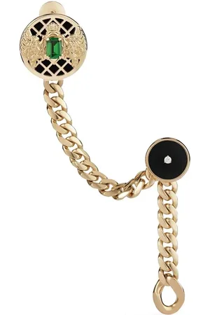 Balmain Broche Emblem transformable en oro amarillo de 18kt con diamante