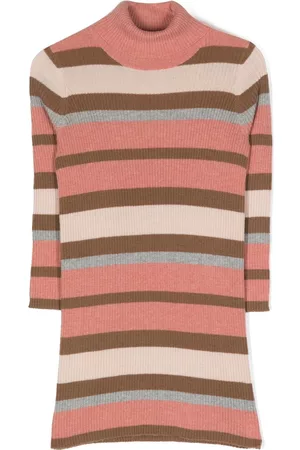 Il gufo Vestido tejido de canalé con motivo de rayas