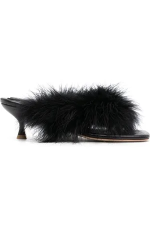 Sleeper Sandalias slip-on con motivo de plumas