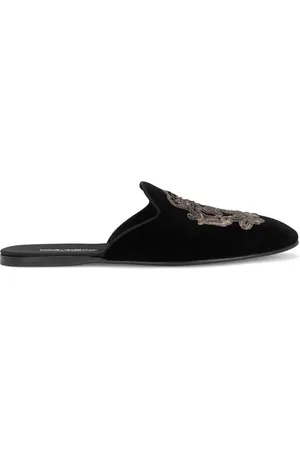 Dolce & Gabbana Slippers de terciopelo con bordado