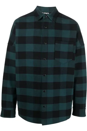 Palm Angels Camisa con cuadros estampados y logo