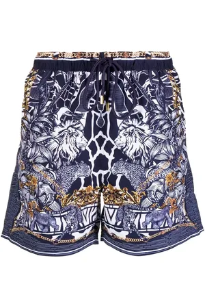 Camilla Shorts de playa con pretina elástica y estampado gráfico