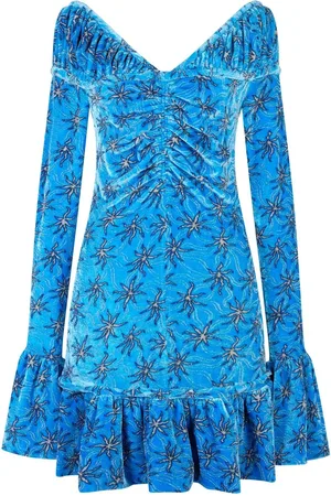 Paco rabanne Vestido corto acampanado con estampado floral