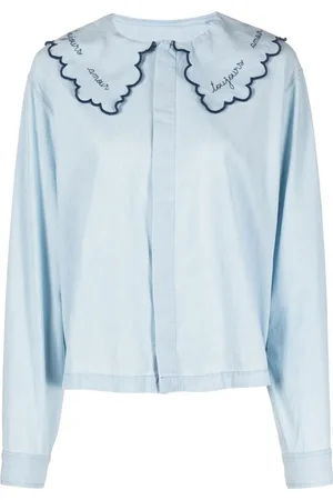 Maison Labiche Camisa bordada con cuello oversize