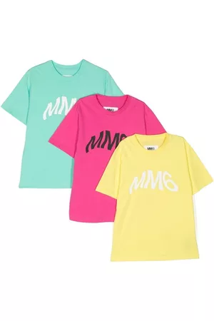 Maison Margiela Pack de tres playeras con logo estampado