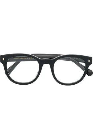 Chiara Ferragni Lentes con armazón redonda y placa del logo