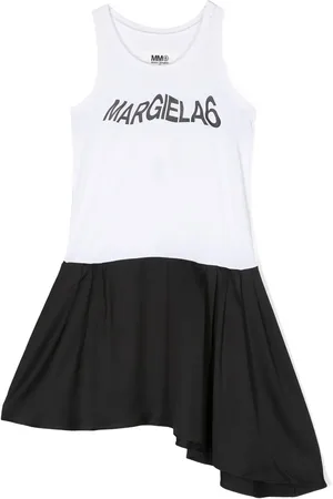 Maison Margiela Vestido asimétrico con logo estampado