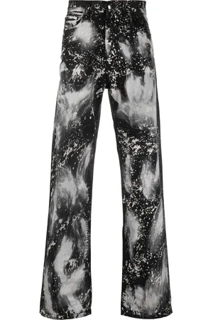 DARKPARK Jeans rectos con estampado salpicaduras de pintura