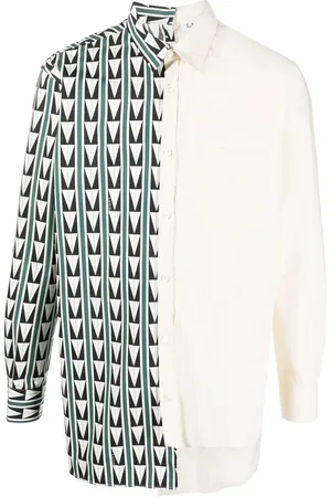 Lanvin Camisa con estampado geométrico y diseño patchwork