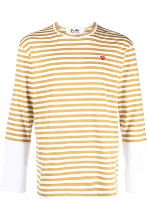 Comme des Garçons Playera manga larga con rayas estampadas